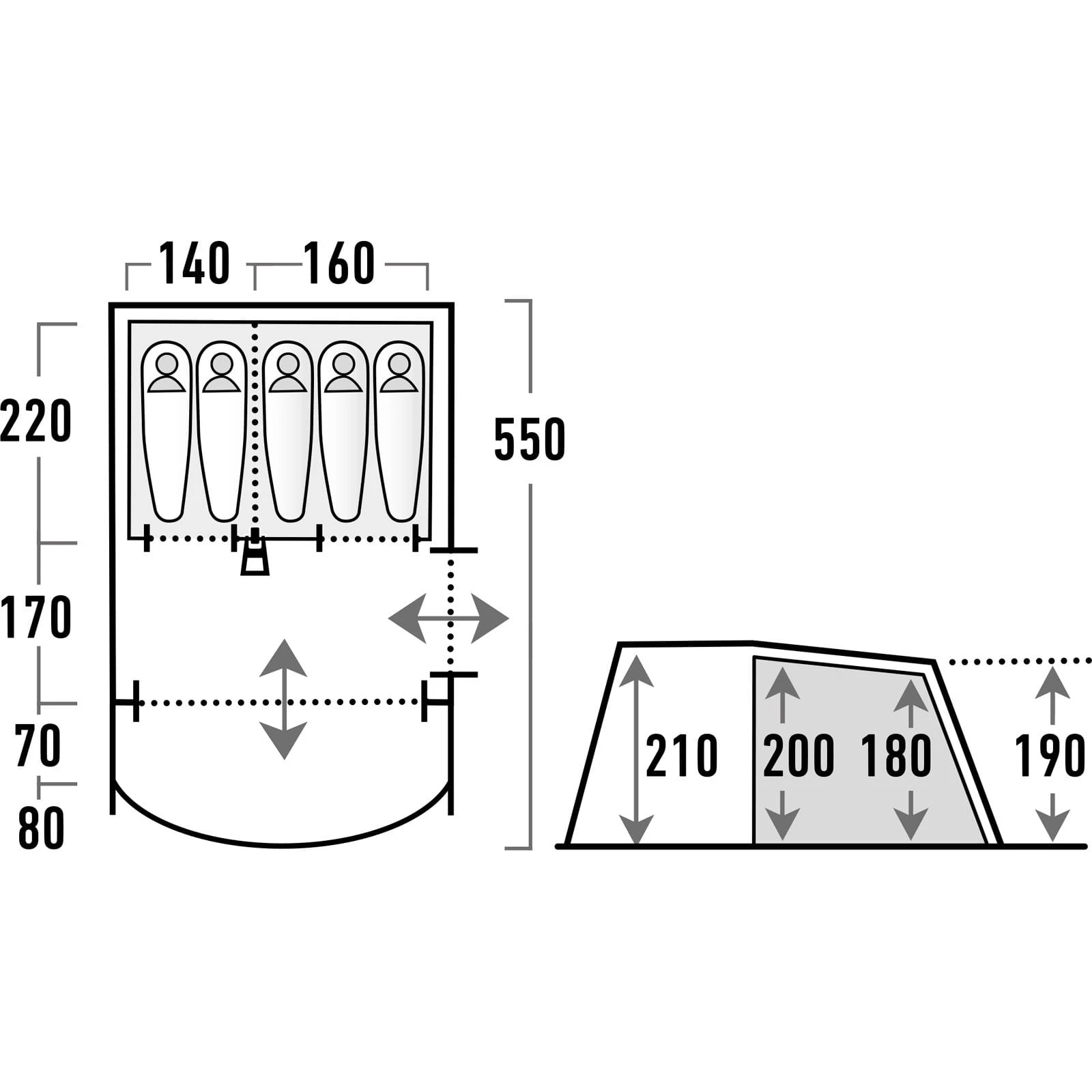 HIGH PEAK Garda 5.0 - Familienzelt 4 HIGH PEAK Garda 5.0 - Familienzelt – Bild 2