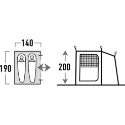 HIGH PEAK Riva 2.0 Inner - Innenzelt -Campfreunde Geschäft high peak riva 2 0 inner innenzelt hip 14160 0