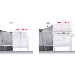 HIGH PEAK Trentino 2.0 - Busvorzelt -Campfreunde Geschäft high peak trentino 2 0 busvorzelt hellgrau dunkelgrau lime hip 14158 11